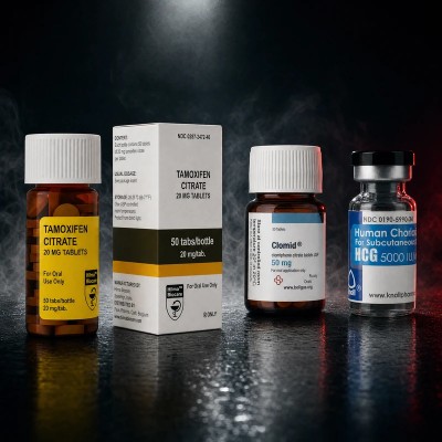 PCT Komplett Protokoll Stack – Tamoxifen 20mg + Clomifen 50mg + HCG 5000 IU